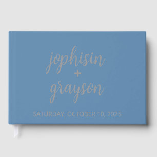 Dusty Blue Guestbook ・ Modernes Wedding Guest Book Gästebuch