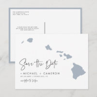 Dusty Blue Hawaii Staat QR-Code Save the Date