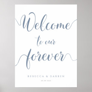 Dusty Blue Herzlich willkommen auf unserem ewigen Poster
