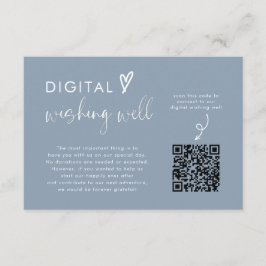 Dusty Blue Honeymoon Fund QR Code Wedding Registry Begleitkarte