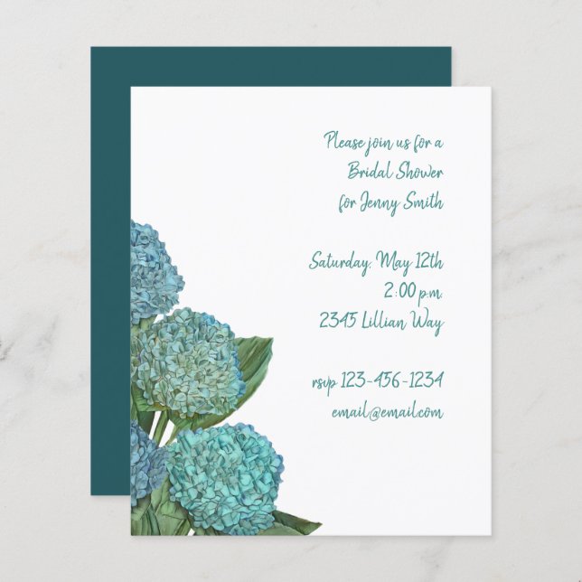 Dusty Blue Hydrangea Bouquet (Vorne/Hinten)