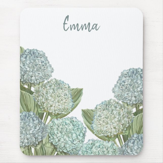 Dusty Blue Hydrangea Bouquet Mousepad (Vorne)