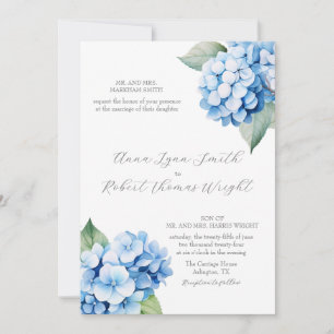 Dusty Blue Hydrangea Watercolor Faire-part de mari