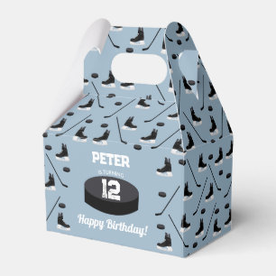 Dusty Blue Ice Hockey Stick, Skate Puck Birthday Geschenkschachtel