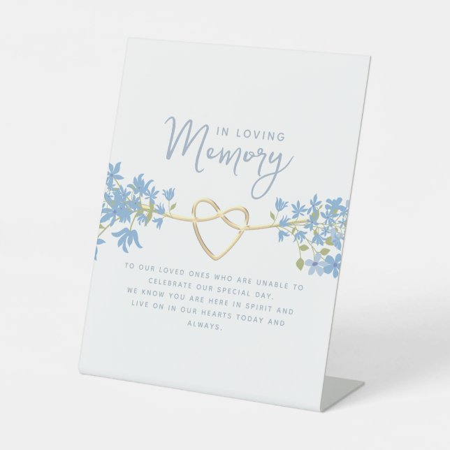 Dusty Blue in Love Memory Sockelschild (Vorderseite)