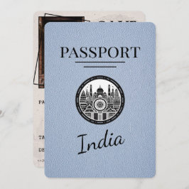 Dusty Blue India Passport Save the Date