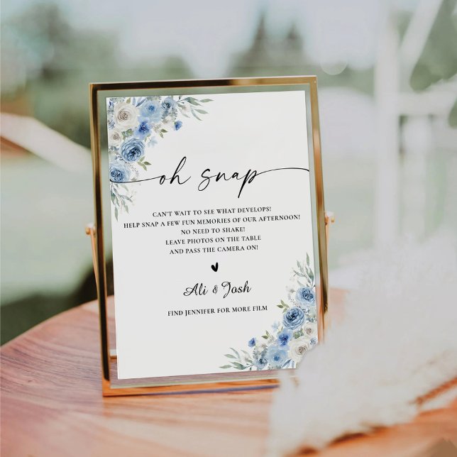 Dusty Blue Ivory Bridal Dusche Oh Snap Signy Sockelschild (Von Creator hochgeladen)