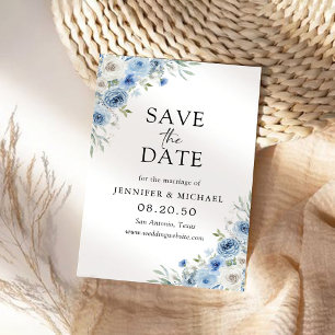 Dusty Blue Ivory Enregistrer La Carte Date