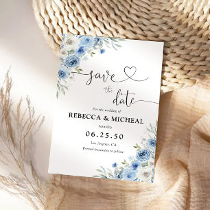 Dusty Blue Ivory Enregistrer Les Cartes De Date