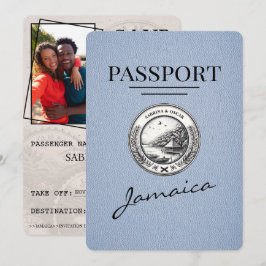 Dusty Blue Jamaica Passport Save the Date