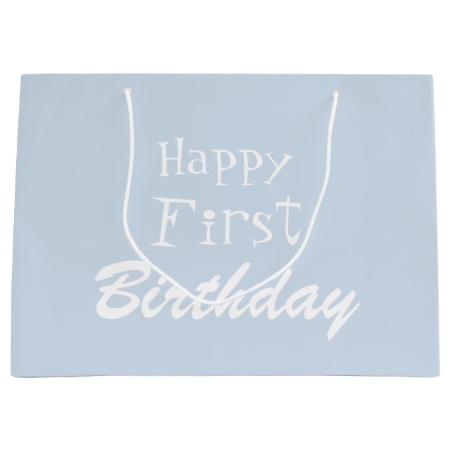 Dusty Blue Joyeux Premier Anniversaire Grand Sac C (Devant)