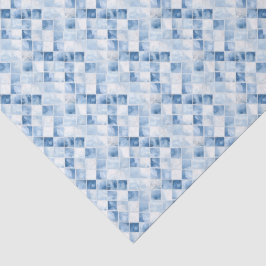 Dusty Blue Karo Pattern Holiday Seidenpapier