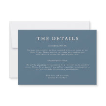 Dusty Blue Landscape Wedding Details Card