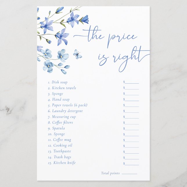 Dusty Blue Le Prix Est Bonne Carte De Jeu (Devant)