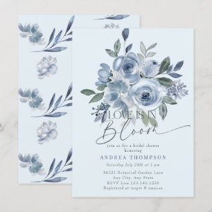 Dusty Blue Liebe in Bloom Bridal Dusche Einladunge Einladung