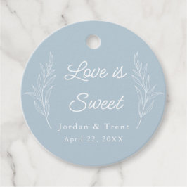 Dusty Blue Liebe ist Sweet Gastgeschenk Hochzeit T Geschenkanhänger