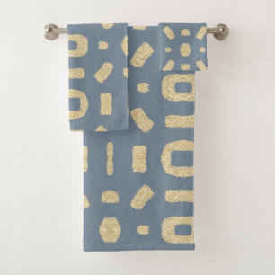 Dusty Blue like African Kuba Kente Mud Tuch