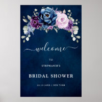 Dusty Blue Lila Blooms Brautparty Willkommen po