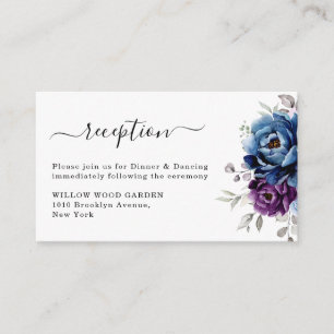 Dusty Blue Lila Lilac Blooms Hochzeitsempfang Begleitkarte