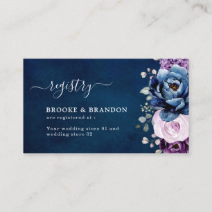 Dusty Blue Lila Lilac Blooms Wedding Registry En Begleitkarte