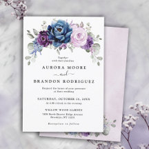 Dusty Blue Lila Navy Lilac Blooms Wedding