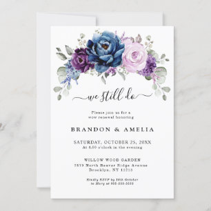 Dusty Blue Lila Navy Lilac Blooms Wir tun es noch Einladung