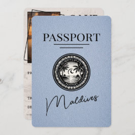 Dusty Blue Maldives Passport Save the Date
