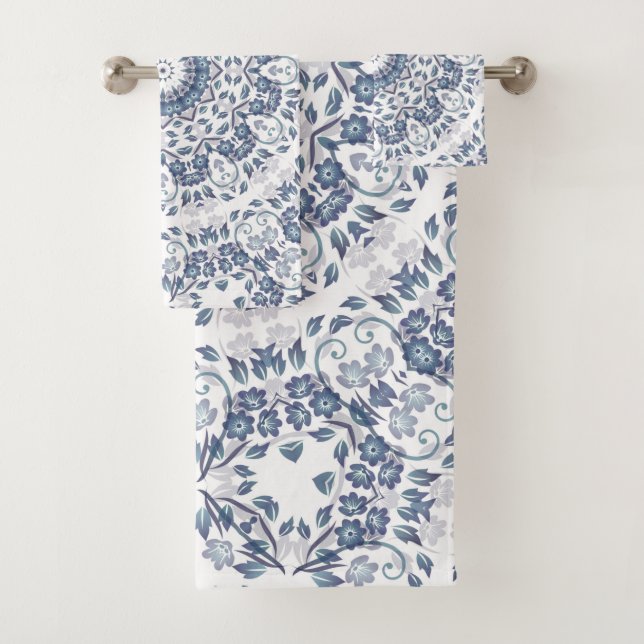 Dusty Blue Mandala  Badhandtuch Set (Insitu)