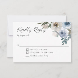 Dusty Blue Mariage Floral Elegant Kindly Réponse