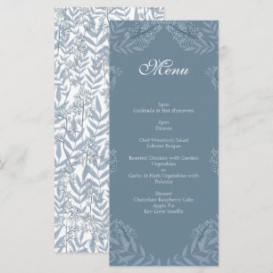 Dusty Blue Mariage Vintage Botanique Menu