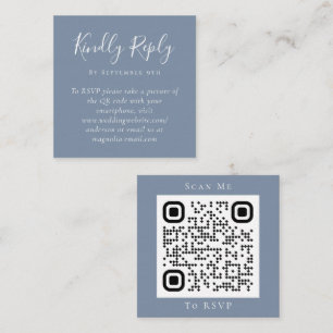 Dusty Blue Mariage Website QR Code carte RSVP