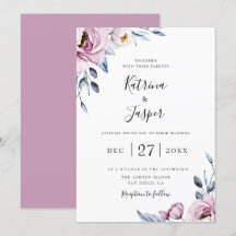 Dusty Blue Mauve Floral Wedding