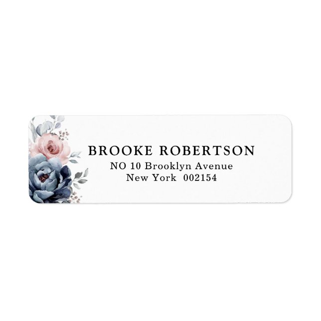 Dusty Blue Mauve Rose Pink Slate Floral Wedding (Vorne)