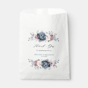 Dusty Blue Mauve Rose Pink Slate Floral Wedding Geschenktütchen