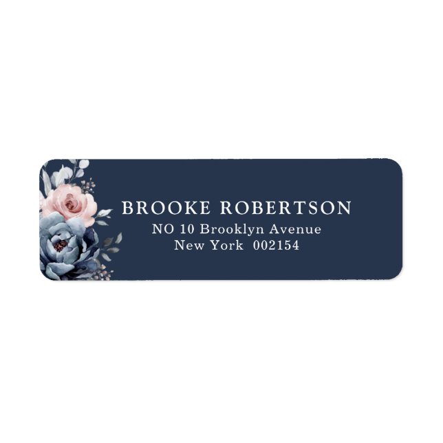 Dusty Blue Mauve Rose Pink Slate Floral Wedding L (Vorne)
