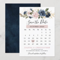 Dusty Blue Mauve Rose Pink Slate Floral Wedding