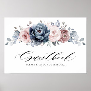 Dusty Blue Mauve Rose Pink Slate Unser Gästebuch
