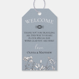 Dusty Blue Meadow Wedding Welcome Bag Geschenkanhänger