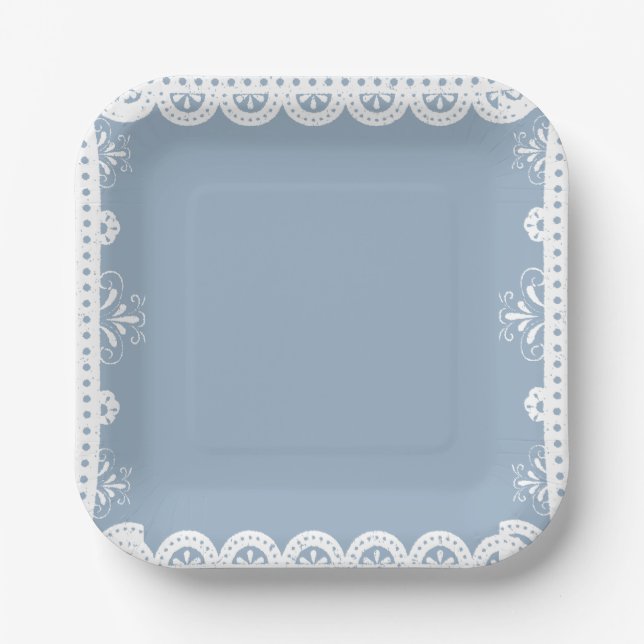 Dusty Blue mexican Junge Duschpapagei picado Pappteller (Vorderseite)