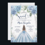 Dusty Blue Mexico Girl Princess 16 . Geburtstag Einladung<br><div class="desc">Dusty Blue Mexican Girl Princess Quinceanera Einladung Mis Quince 15 Anos,  16. Geburtstag, </div>