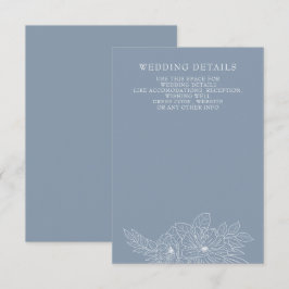 Dusty Blue Minimal Elegante Hochzeitsfeier Begleitkarte