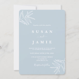Dusty Blue Minimalist faire-part de mariage