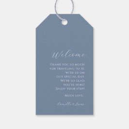 Dusty blue minimalist Wedding Willkommensschilder Geschenkanhänger