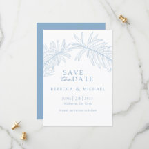 Dusty Blue Minimalistisch Botanical