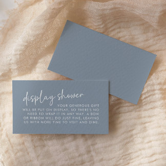 Dusty Blue Minimalistisch Bridal Display Showdusch Begleitkarte
