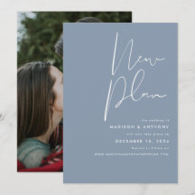 Dusty Blue Minimalistisch Foto New Plan Wedding