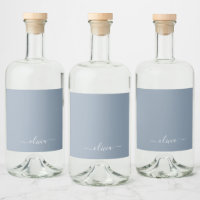Dusty Blue Minimalistisch Modern Monogram Elegant
