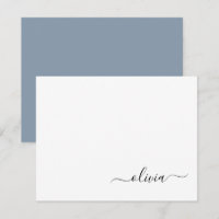 Dusty Blue Minimalistisch Modern Monogram Elegant