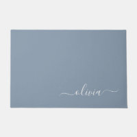 Dusty Blue Minimalistisch Modern Monogram Elegant