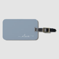 Dusty Blue Minimalistisch Modern Monogram Elegant